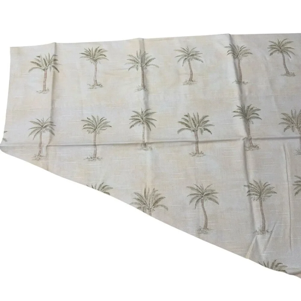 Waverly Victoria Valance Tahiti Sage Palm Tree Print Tassel One Window Treatment